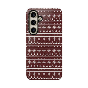 Red Snowflake Pattern Phone Case