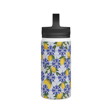 Load image into Gallery viewer, Lemon Tile Handle Lid Water Bottle