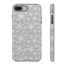 Load image into Gallery viewer, Gray Snowflakes Phone Case