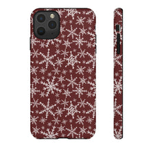 Load image into Gallery viewer, Red Snowflakes Phone Case