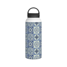 Load image into Gallery viewer, Mediterranean Blue Tile Handle Lid Water Bottle