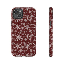 Load image into Gallery viewer, Red Snowflakes Phone Case
