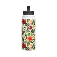 Load image into Gallery viewer, Tropical Watercolor Floral Handle Lid Water Bottle