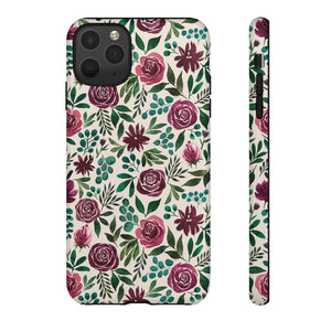 Magenta Floral Eucalyptus Phone Case