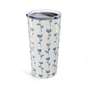 Light Blue Flower Travel Mug