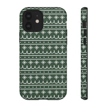 Load image into Gallery viewer, Green Snowflake Pattern Phone Case