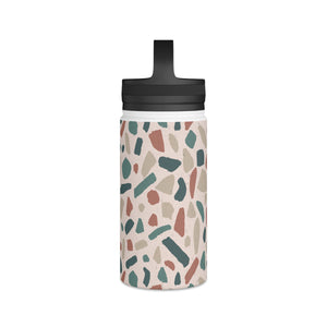 Warm Terrazzo Handle Lid Water Bottle