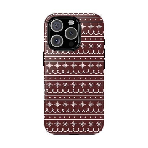 Red Snowflake Pattern Phone Case