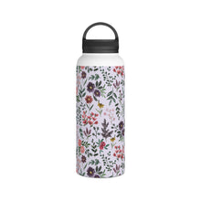 Load image into Gallery viewer, Bright Watercolor Flower - Purple Handle Lid Water Bottle