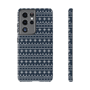 Blue Snowflake Pattern Phone Case