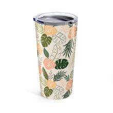 Load image into Gallery viewer, Yellow and Green Tropical Floral Pattern Travel Mug