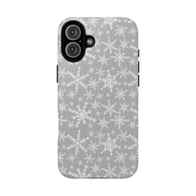 Load image into Gallery viewer, Gray Snowflakes Phone Case