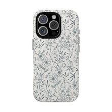 Load image into Gallery viewer, Blue Gray Flower Phone Case