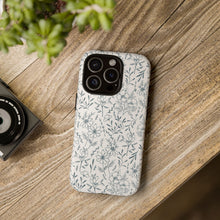 Load image into Gallery viewer, Blue Gray Flower Phone Case