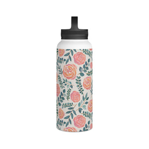 Watercolor Floral Handle Lid Water Bottle