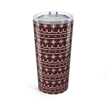 Load image into Gallery viewer, Red Snowflake Pattern Travel Mug