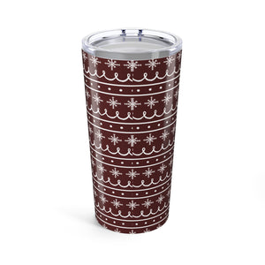 Red Snowflake Pattern Travel Mug