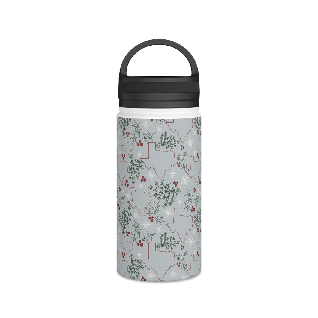 Texas Christmas Handle Lid Water Bottle
