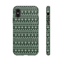 Load image into Gallery viewer, Green Snowflake Pattern Phone Case