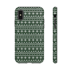 Green Snowflake Pattern Phone Case