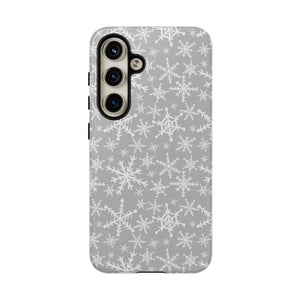 Gray Snowflakes Phone Case