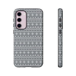 Gray Snowflake Pattern Phone Case