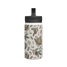 Load image into Gallery viewer, Winter Branches, Berries and Pine Cones Handle Lid Water Bottle
