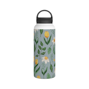 Daffodils and Tulips Handle Lid Water Bottle