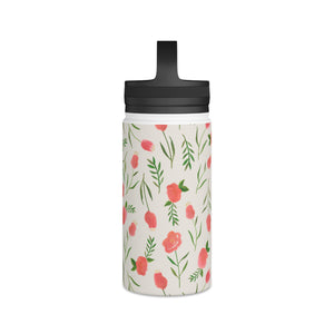 Spring Watercolor Handle Lid Water Bottle