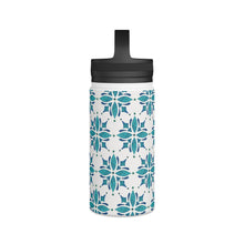 Load image into Gallery viewer, Teal Tile Handle Lid Water Bottle
