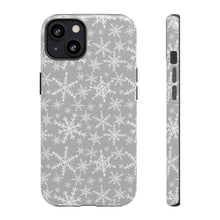Load image into Gallery viewer, Gray Snowflakes Phone Case
