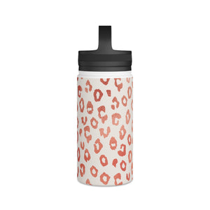 Rose Gold Leopard Print Handle Lid Water Bottle