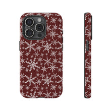 Load image into Gallery viewer, Red Snowflakes Phone Case