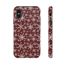 Load image into Gallery viewer, Red Snowflakes Phone Case