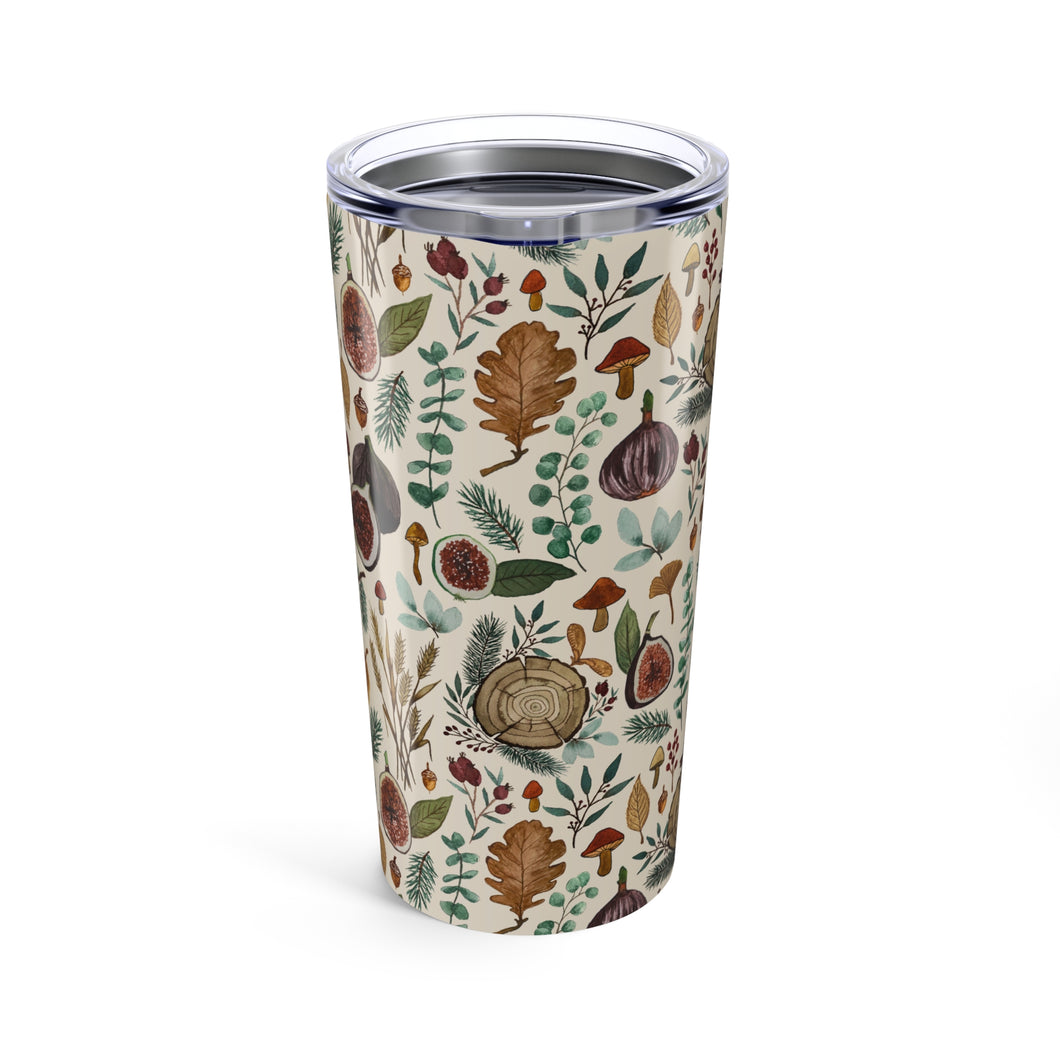 Figs, Mushrooms and Leaves Travel Mug