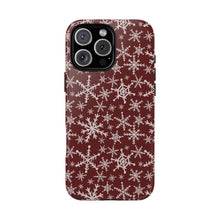 Load image into Gallery viewer, Red Snowflakes Phone Case