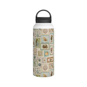 Seaside Stamps Handle Lid Water Bottle