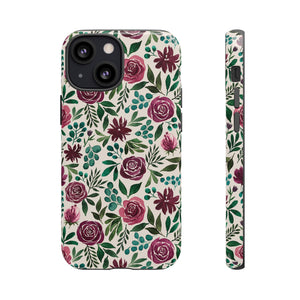 Magenta Floral Eucalyptus Phone Case
