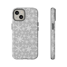Load image into Gallery viewer, Gray Snowflakes Phone Case