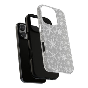 Gray Snowflakes Phone Case