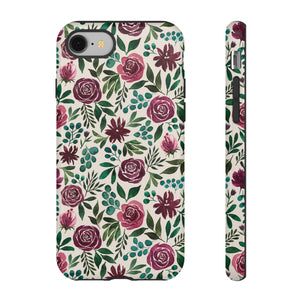 Magenta Floral Eucalyptus Phone Case