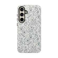 Load image into Gallery viewer, Blue Gray Flower Phone Case