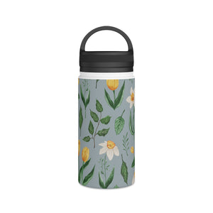 Daffodils and Tulips Handle Lid Water Bottle