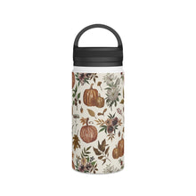 Load image into Gallery viewer, Fall Pumpkins, Flowers and Leaves Handle Lid Water Bottle