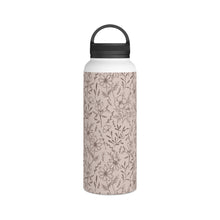 Load image into Gallery viewer, Pink Flower Handle Lid Water Bottle