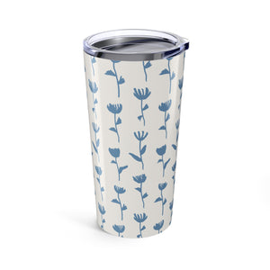 Light Blue Flower Travel Mug