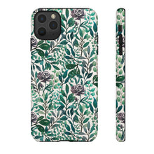 Load image into Gallery viewer, Purple Flowers and Eucalyptus Leaves Phone Case