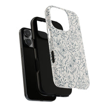 Load image into Gallery viewer, Blue Gray Flower Phone Case
