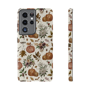 Fall Pumpkins, Flowers and Leaves Phone Case