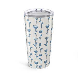 Light Blue Flower Travel Mug